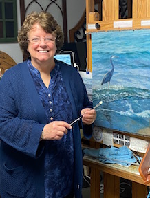 Mary Reilly at the easel